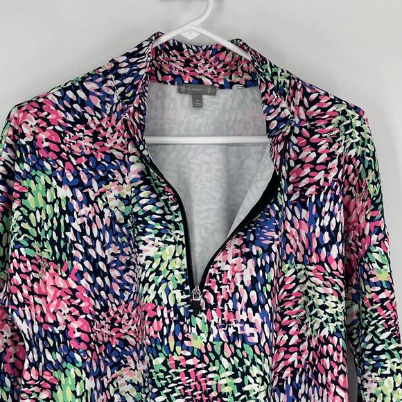 T BY TALBOTS On The Move Pullover Quarter Zip M Multicolor Athleisure UPF 50+ - Picture 5 of 15